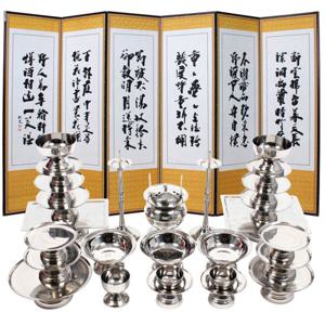 [남원공방] 스텐 제기 세트 간소 BS2.0 27P + 제사병풍