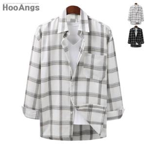 [후앙스] 오버핏 포켓 멀티실선 체크셔츠 SBST5118