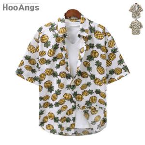 [후앙스] 파인애플 WH 오버핏 하와이안 반팔남방 DRST2358