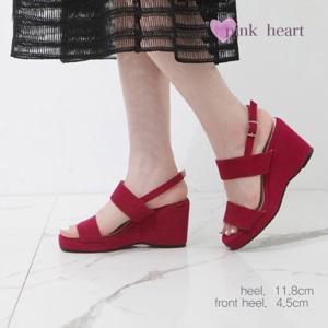 통굽 샌들 11.8cm 키높이 인기 {핑크하트]