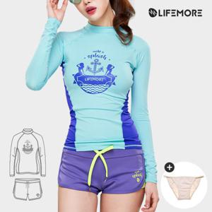 라이프모어 여성 래쉬가드 세트 3PCS 403R+435P LA