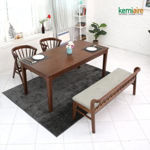 케미에르 세민트 4인 원목식탁세트(벤치형) KHD-415B