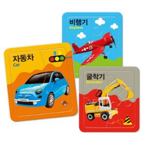 애플비북스 탈것 첫 퍼즐 (비행기. 굴착기. 자동차)