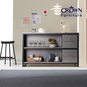 (착불상품) 파티바 메탈그레이 수납 아일랜드홈바 B타입 1500