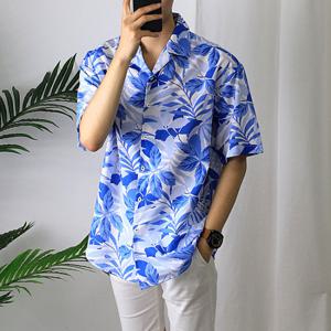 [후앙스] 잎자수 SK 오버핏 하와이안 반팔남방 SMST6547