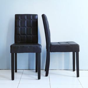 베스트리빙 에코 인테리어 카페 원목 가죽 식탁 의자 2개