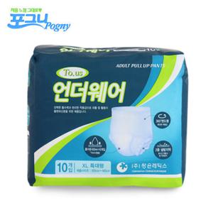 포그니 언더웨어 성인 팬티기저귀 10매 특대형 요실금 천연펄프