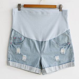 임산부 롤업찡 반바지 빅사이즈 임부복 청 데님 0119