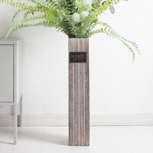 [3+1] 우드 나무 대형 긴 사각 화병 비비드버티컬홈 58cm 3컬러 조화꽃 전용 꽃병 인테리어