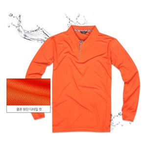 [티팜] 에어로쿨 체크넥 베이직 긴팔 카라티