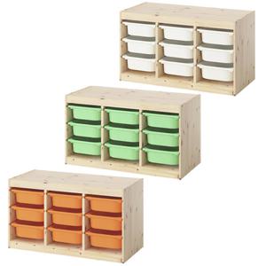 이케아 TROFAST 트로파스트 수납장+바구니9개 프레임 우드 93x44x53cm/서랍장/정리함/보관함