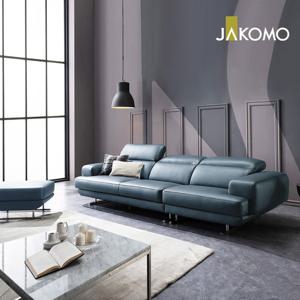 [자코모] 모노쉬 3.5인 기능성 슈렁큰 천연면피 소가죽소파+스툴