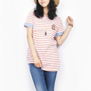 F.반팔해지단가라수유티- 여름 면 수유복 외출 티셔츠