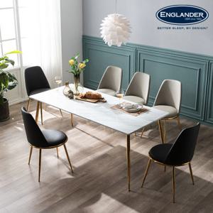 잉글랜더 메리다 천연 대리석 6인용 식탁 세트 의자6(CB)