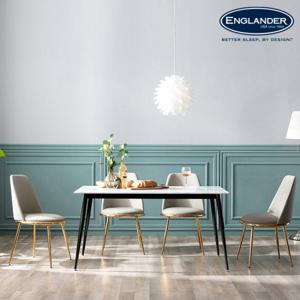 잉글랜더 퀸스 천연 대리석 4인용 식탁 세트 의자4(LG)