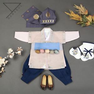 한설한복 H.5592 시크골드 남아 돌 아동한복