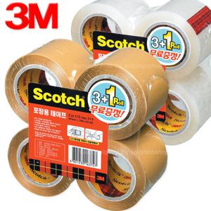 3M포장용테이프리필132 3+1리필4롤 48x20M/박스테이프/포장테이프/택배용테이프/3M박스테이프/3M포장테이프