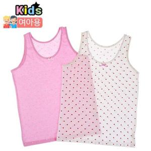 [아동런닝] TRY 하트 여런닝 2매/여아런닝/유아런닝