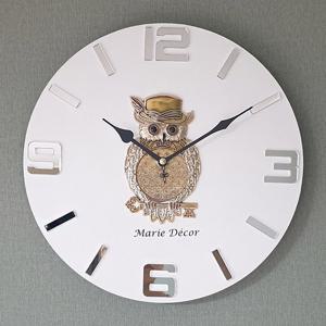 황금열쇠 부엉이 무소음 오픈 벽시계