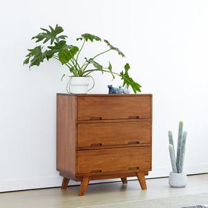 유씨엠 클레이 원목 3단 서랍장 700 침실가구 수납장