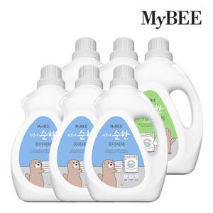 마이비 순한 유아세제 용기(1500ml) 3개+유연제(1500ml) 3개