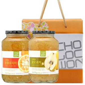 꿀유자차+꿀모과차1kg / 차선물세트 / 무료배송