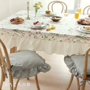 데일리 멜란지 프릴 끈 방석커버+솜(40x40)1개