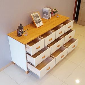 한집가구 수납이 많이되는 프로방스 화이트 원목 10칸서랍장