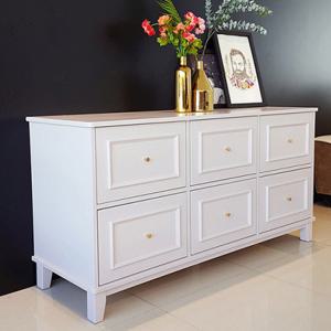 한집가구 체리블라썸 웨인스코팅 1500 와이드 원목서랍장 핑크