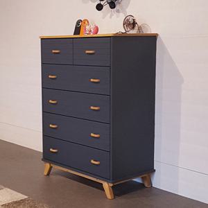 한집가구 카이클 다크네이비 5단 원목서랍장