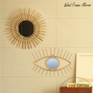 대나무 라탄 벽거울 원형 우드 프레임 인테리어 소품