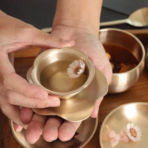 [명성유기] 방짜유기 꽃술잔 1p 소주잔