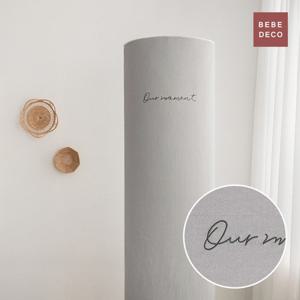 [베베데코] 자수 스탠드 에어컨커버 모먼트 그레이 대형/와이드