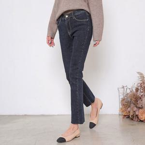 [헤이올리]55~88 히든밴딩 밑단컷팅 일자 스판 데님 팬츠 PH1019