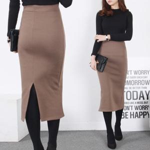 [하늘바라기]기모 뒷트임 롱 스커트