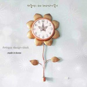 벽시계 앤틱 이앤 해바라기꽂이 벽인테리어 저소음 아날로그시계