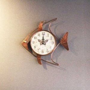 벽시계 벽인테리어 이앤 물고기 벽장식 저소음 아날로그 앤틱