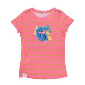 [ASK 주니어]여아 꽃나염 스트라이프 티셔츠(JU2MTR461FL/핑크)