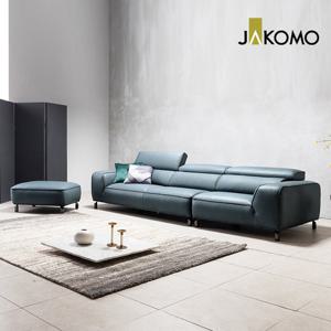 [자코모]루앙 4인 기능성 비텔로 통가죽 슈렁큰 천연면피 소가죽 소파+스툴