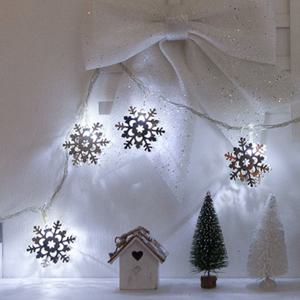 크리스마스 눈꽃 건전지 전구 트리 장식 LED 30P 철재 실버 설정 대 (DIY) 2컬러