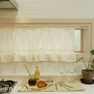 내추럴 광목 바란스 커튼(프릴형)