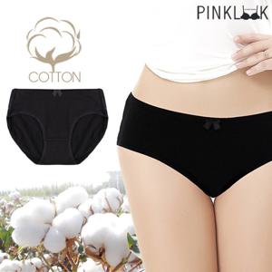 [핑크룩] 40수  90~110 데일리 면스판 요일팬티1P/블랙