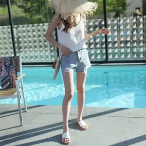 [하늘바라기]이중 쉬폰 X 끈 나시