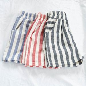 [무지개나무]린넨 스트라이프 아동반바지 여름 조거팬츠