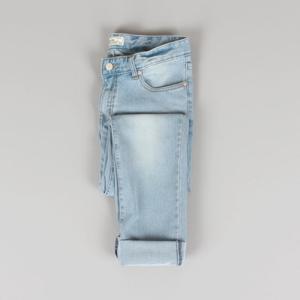 [넘버나인]슬림핏 일자 플레인 워싱 연청바지