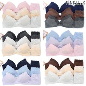 [핑크룩] ABC컵 노와이어코튼 브라팬티6종[2셋주문시+팬티증정]
