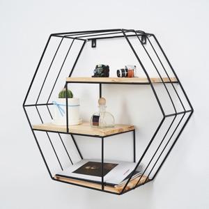 [아도라하우스]아도라하우스 다용도 육각형 철제 우드 3단 선반