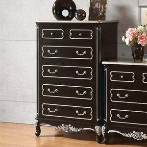 유캐슬 로젠 블랙 엔틱 원목 5단 서랍장