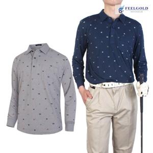 [필골드] 남성 스판 나염 카라 긴팔 티셔츠 PT704n706