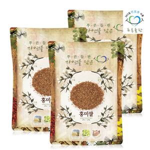 푸른들판 국산 홍미 쌀 1.5kgx3봉 적미 붉은 빨간 현미 쌀